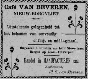 Van Beveren adverteert in de Gids voor Bergen op Zoom en omstreken, ten dienste van stadgenoot en vreemdeling, 1901