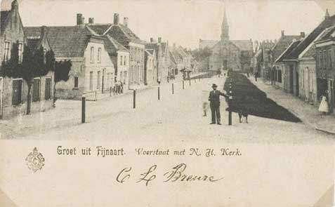 De Voorstraat met de Nederlands Hervormde kerk, 1907
