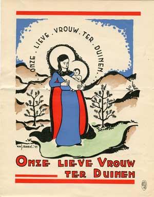 Affiche O.L. Vrouw ter Duinen te Ossendrecht, ontwerp W.J. Binnik 1935 (ingezonden door Piet van Kaam)