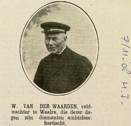 Veldwachter W. vd Waarden, ca. 1908 (bron: RHCe)