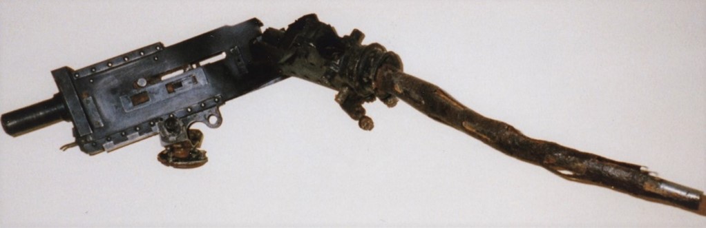 De Browning mitrailleur uit de L6958 (Biesbosch Museum. Foto: Jan Jolie)