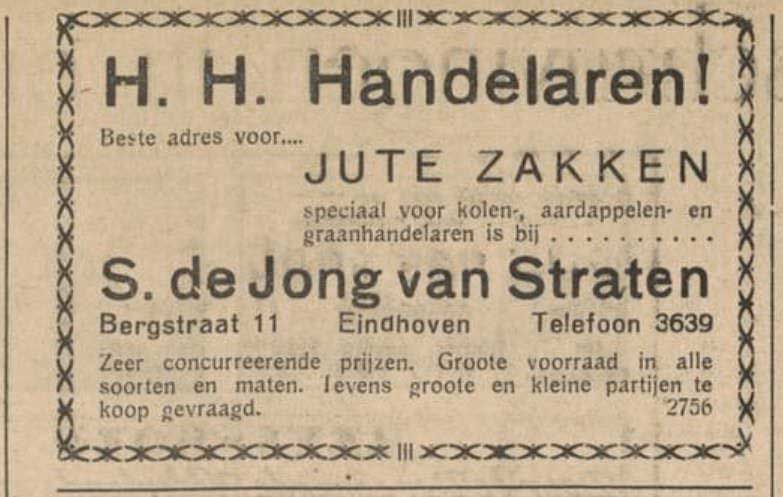 Advertentie in Eindhovensch Dagblad, 1930