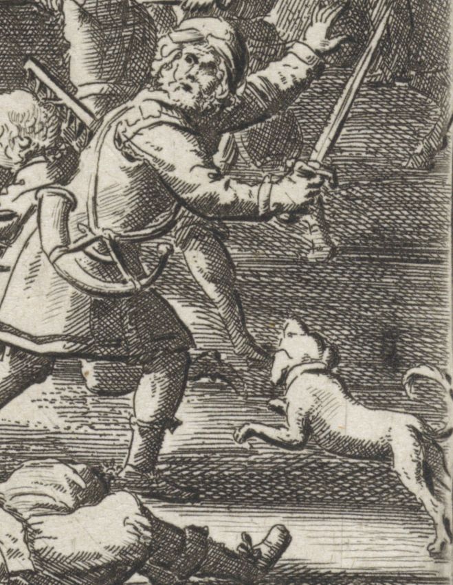 via RIjksstudio: Gevecht in een dorp, Abraham Dircksz. Santvoort, 1668 