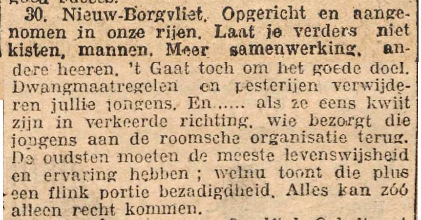 Bron: Dagblad van Noord-Brabant, 7 december 1922 (N.B. de tekst staat in de krant in twee kolommen, maar is op deze foto samengevoegd)