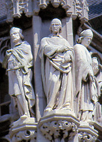 Links - met zwaard - Bisschop Franco van Luik (foto: Micharlemagne. Bron: Wikimedia Commons. CC BY-SA 2.5)