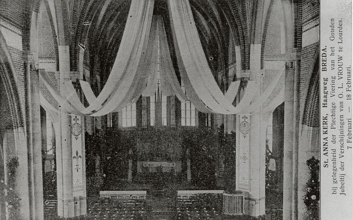 Sint-Annakerk versierd, 1908. Foto: Stadsarchief Breda nr. 19970545