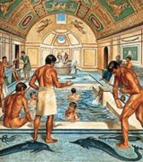 Voorbeeld van een Romeins badhuis