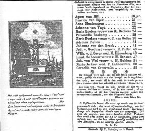Collectief bidprentje voor de slachtoffers van de scheepsramp, 1837
