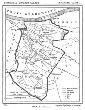 Gassel in 1865 (J. Kuiper, gemeente-atlas van Noord-Brabant)