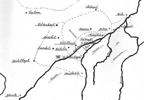 Kaart van de Eninghe uit het boek van A.G. Laarhoven