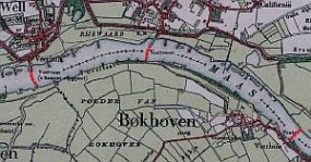 Topografische kaart, 1909. Klik voor een groter beeld.