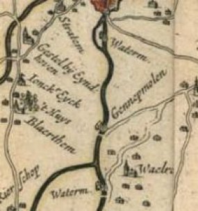 De molen op de kart van Blaue, 1614