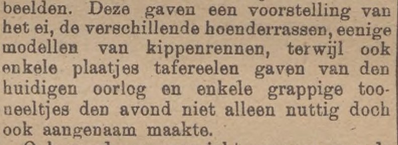 Beschrijving van de cursus Pluimvleeteelt, Boxmeers Weekblad, 31-03-1917