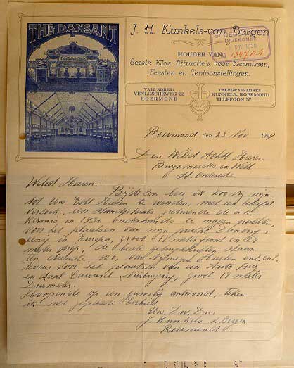 Brief van J.H. Kunkels-van Bergen