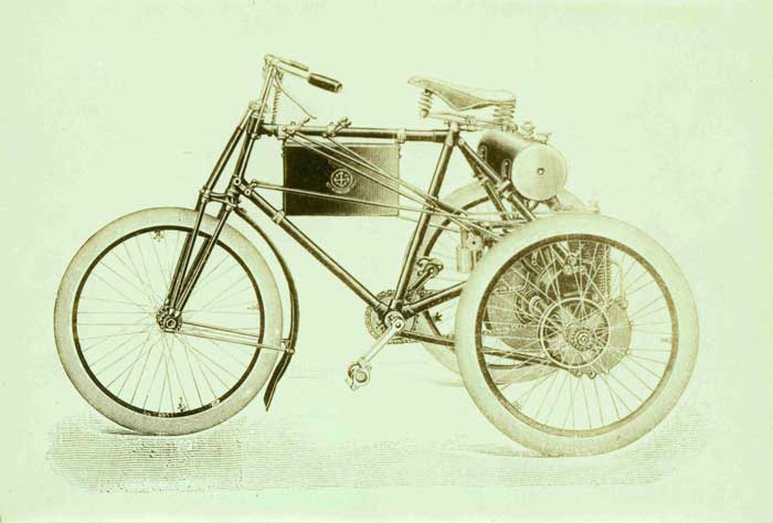 Driewieler met Dion Bouton motor (foto: Pierre Weijnen. Bron: Erfgoed 's-Hertogenbosch