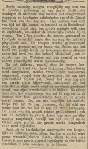 In de krant worden de wanordelijkheden minder groots beschreven (Provinciale Noordbrabantsche en 's-Hertogenbossche Courant van 4 april 1872)
