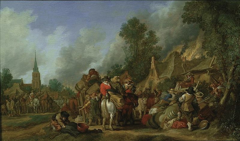 Pieter de Molijn, De plundering van een dorp (1630; bron: Frans Halsmuseum. Publiek domein)