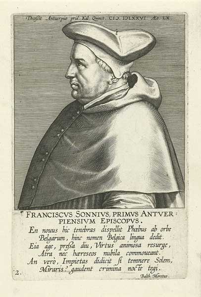 Sonnius als bisschop van Antwerpen (Rijksmuseum. Publiek domein)