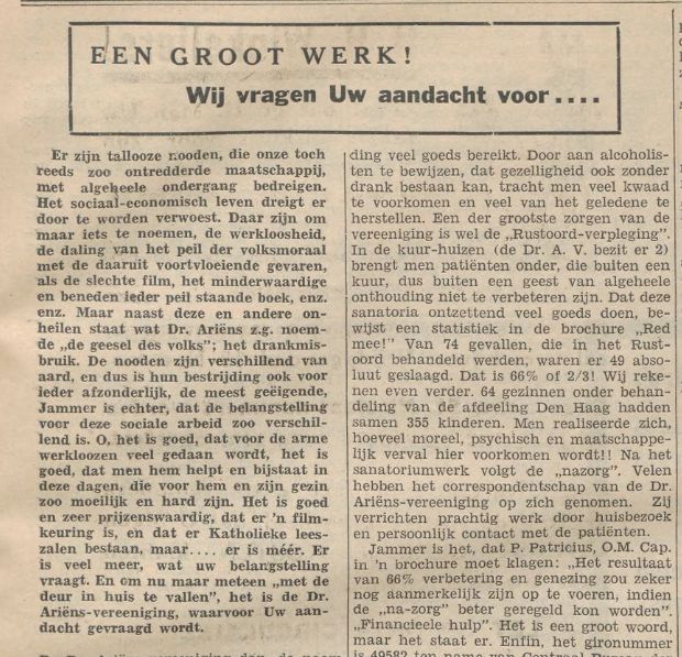 Krantenartikel uit Graafsche Courant, 10 november 1937