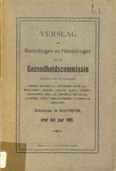Jaarverslag van de Gezondheidscommissie over het jaar 1905 (bron: BHIC)