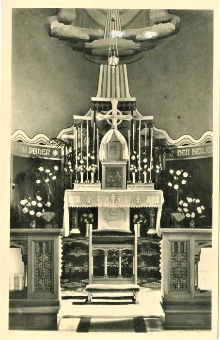 Kapel van het Retraitehuis, c. 1941 (prentbriefkaart: Jos Pe. Bron: coll. R. de Groot)