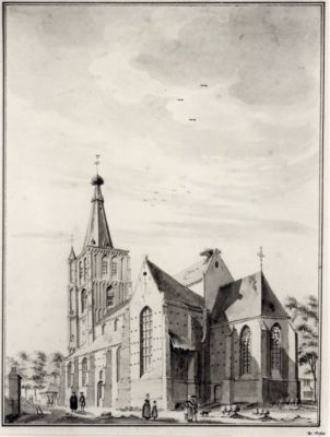 De kerk van Leende, 1730 - 1760 (tekenaar: Jan Beijer, bron: RHCe)