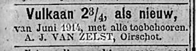 Advertentie in De Kampioen, 16 okt. 1914