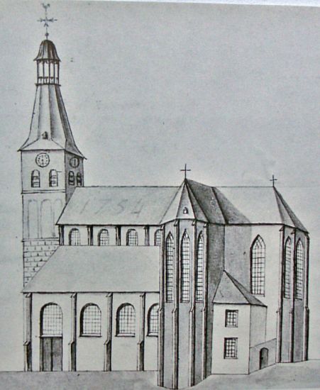Osse kerk in 1754 na de stadsbrand