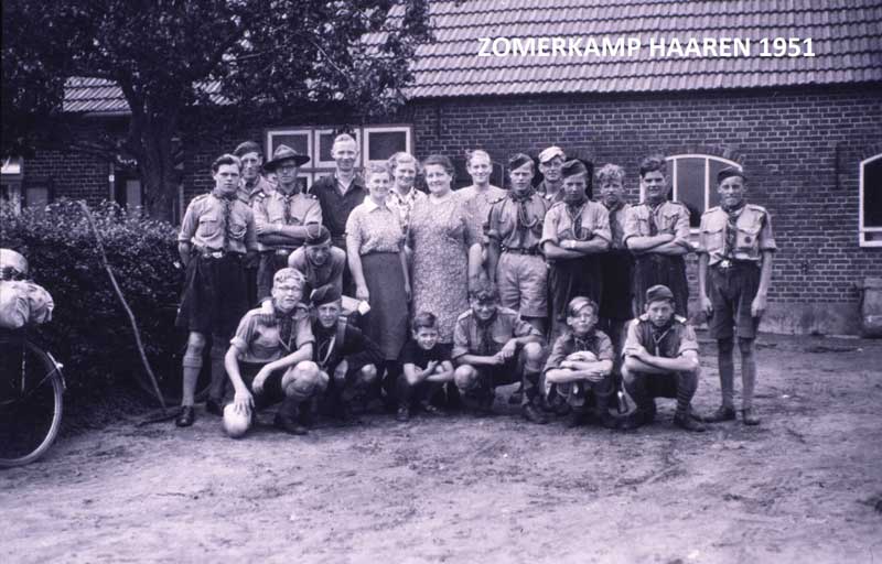 Verkenners op kamp in Haaren, 1951 (collectie St. Archief*kring Hank)