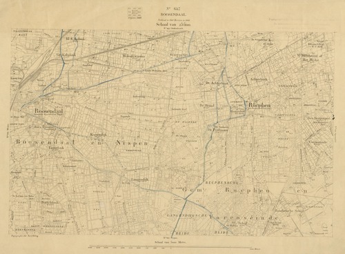 Rucphen en Vorenseinde, Topografische kaart, verkend in 1869, herzien in 1908, uitgave 1910 (WBA, T00746)