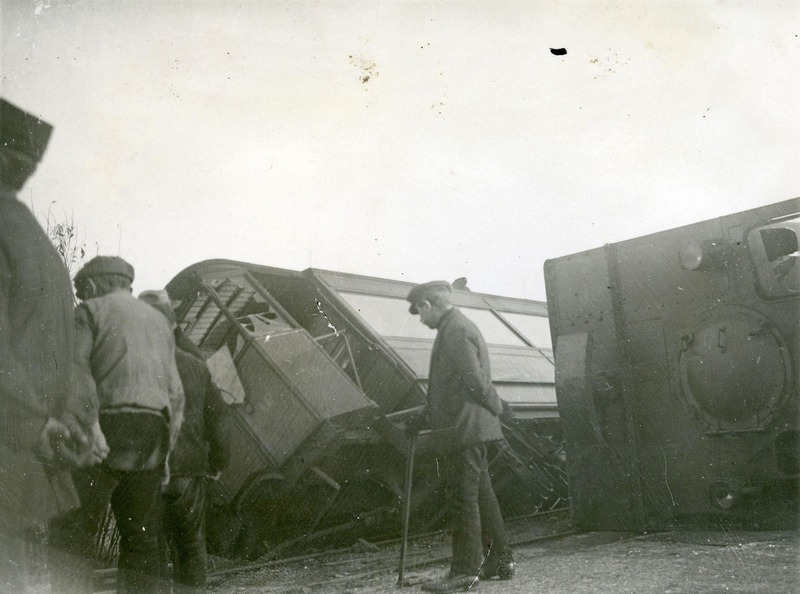 Berlicum 1924-1925, ontsporing van 'De Goede Moordenaar': een koe werd gedood. Foto: BHIC, 1909-000006.