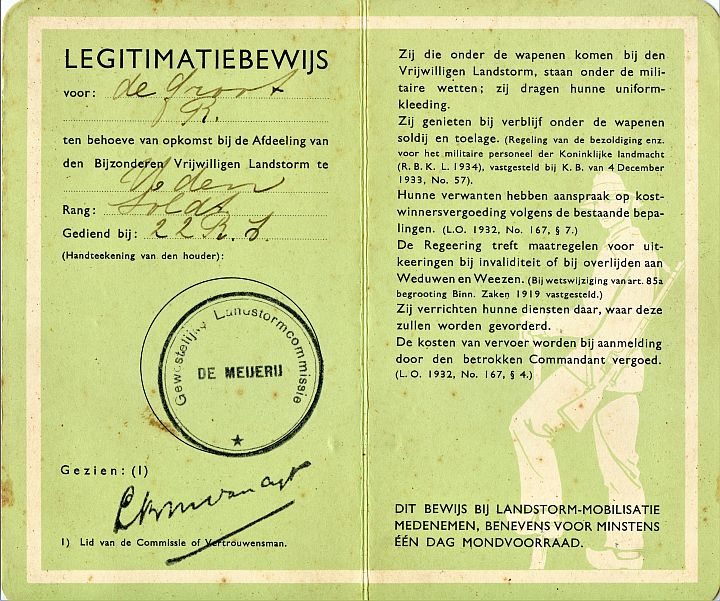 Bnnenzijde van het legitimatiebewijs