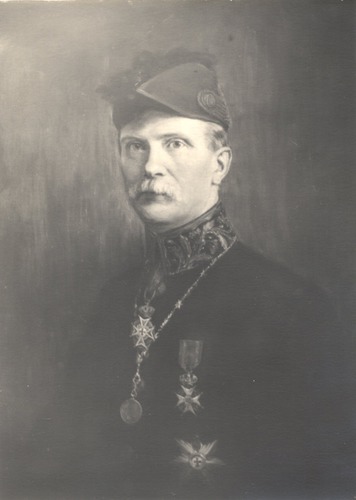 Wouw, schilderij van Wilhelmus J.F. Juten, afgebeeld in de ambtskleding van lid van de Tweede Kamer der Staten Generaal. Juten was van 1921 tot 1927 burgemeester te Wouw, 1925 (WBA,