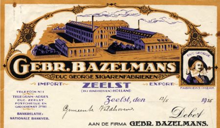 Sigarenfabriek Duc George van Gebrs. Bazelmans, 1925 (bron: RHCe)